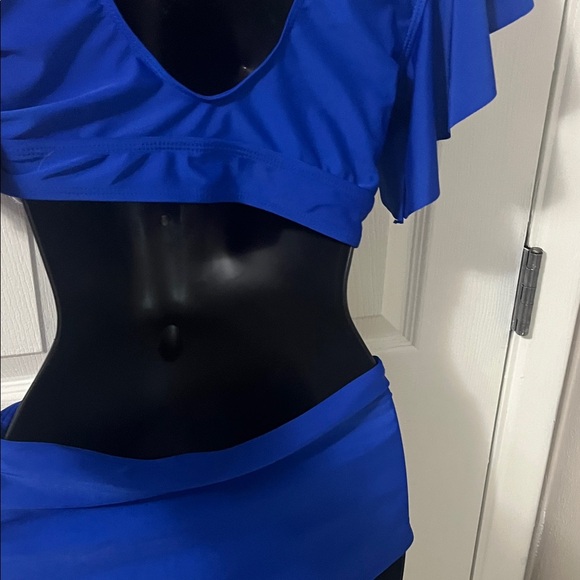 Blue Ruffled Bikini Set - Picture 4 of 6